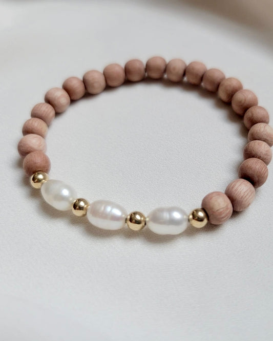 White Caps | Rosewood Pearl Bracelet