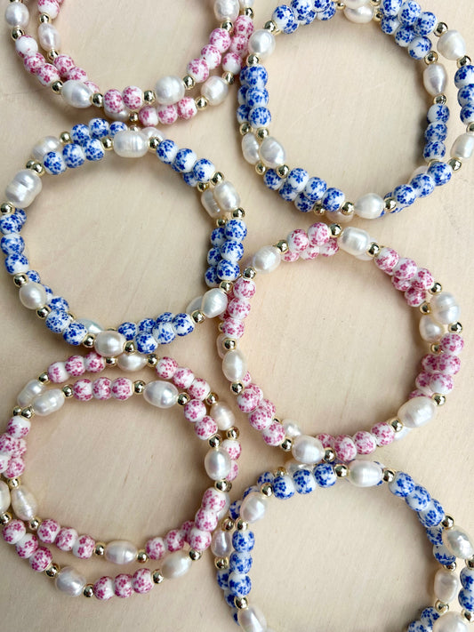 Floral Pearl Bracelet
