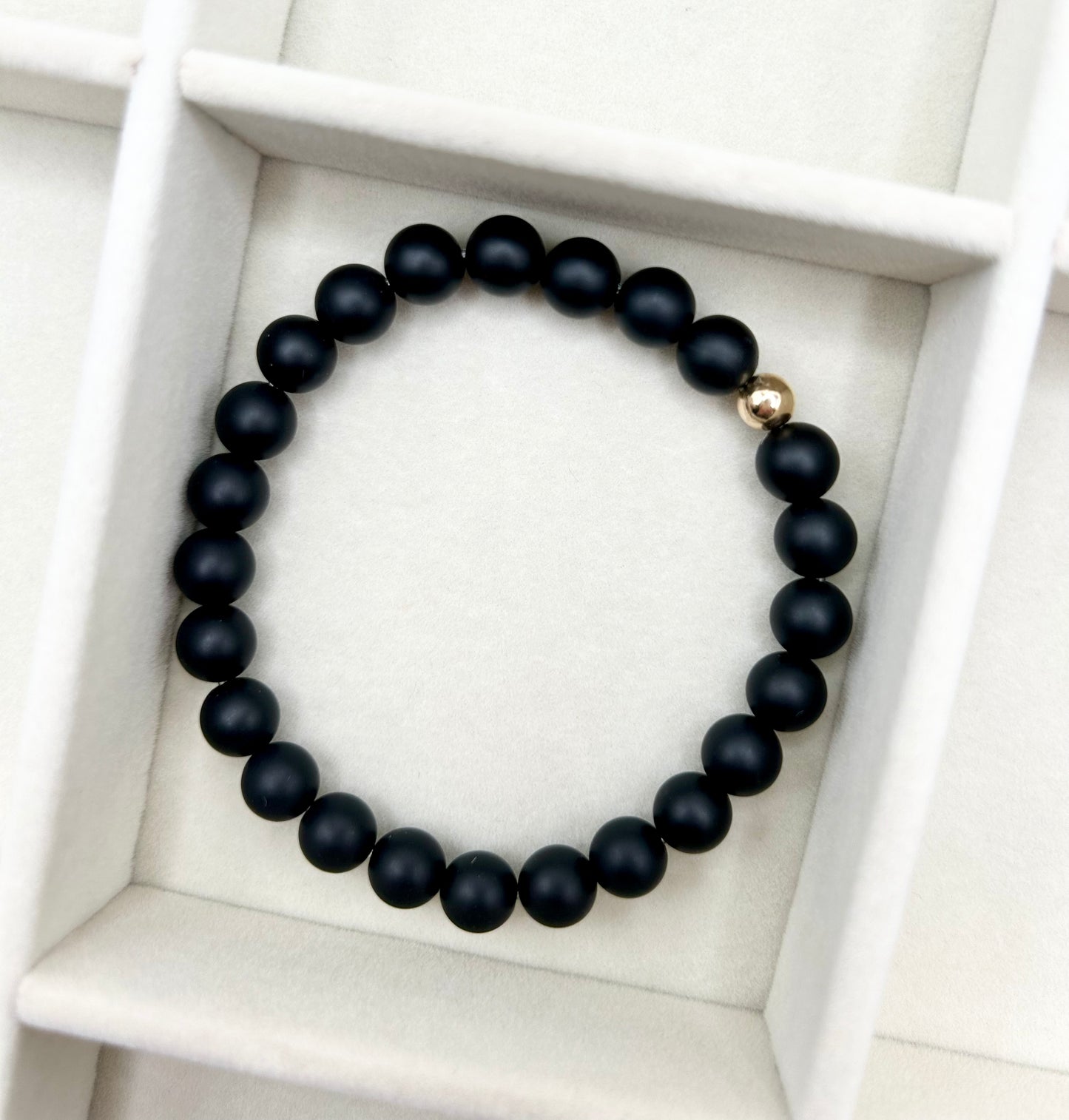 Men's Black Onyx Gold Filled Bracelet